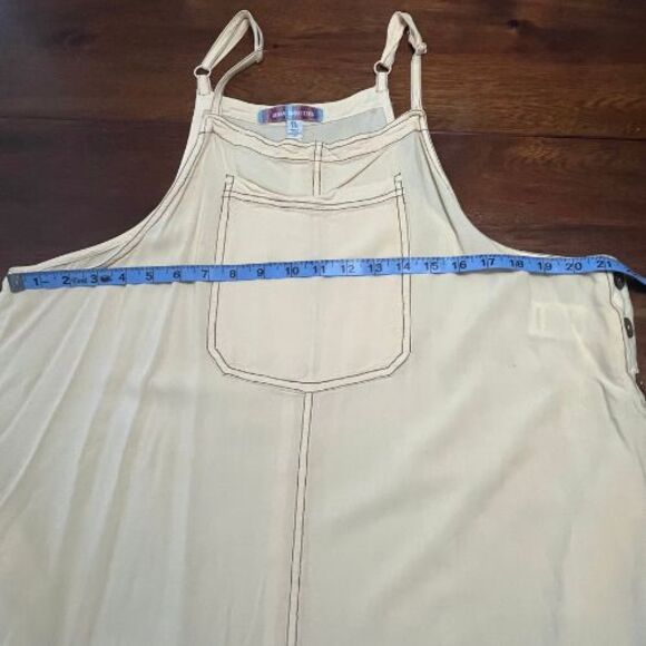 URBAN OUTFITTERS Overall Shorts XL Yellow Square Neck Pocket Short Romper - Picture 7 of 12